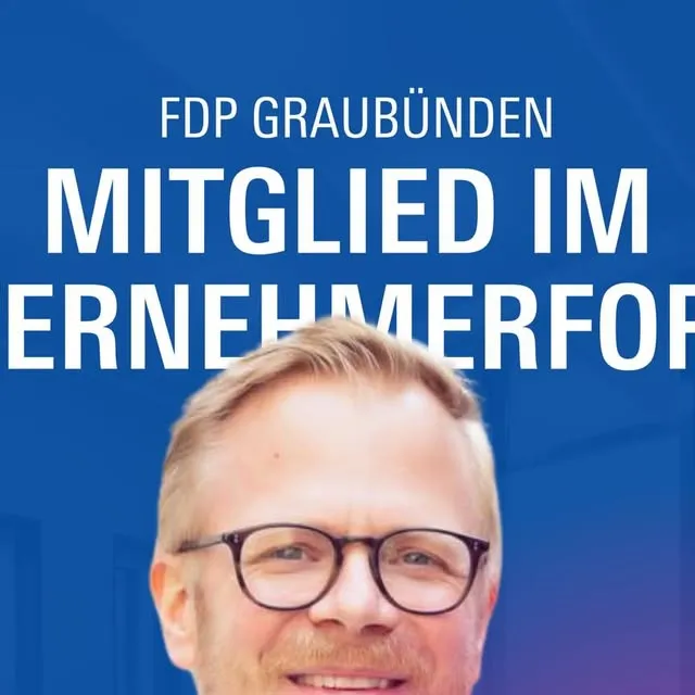 Gian Marco Bianchi am Unternehmerforum der FDP Graubünden – Austausch zu Wirtschaftspolitik und KMU-Förderung im Kanton.